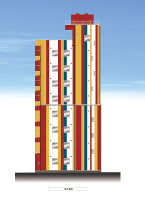 【株式会社都市建築事務所】三友日暮里駅前ビル・東立面図
